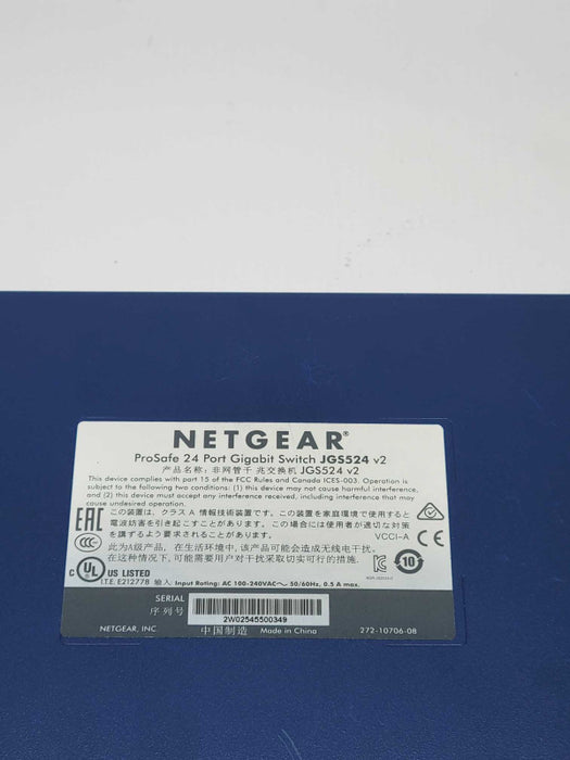 NETGEAR ProSafe JGS524 v2 24-Port Gigabit Switch