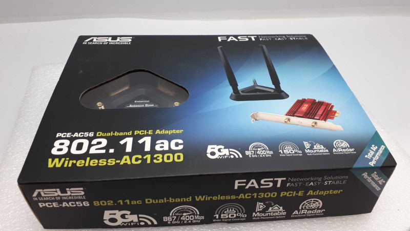 Asus PCE-AC56 Dual Band PCI-E WiFi Adapter 802.11ac Wireless-AC1300 &