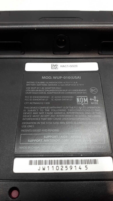 Nintendo Wii U Gamepad Controller Only WUP-010 (USA) Black  &