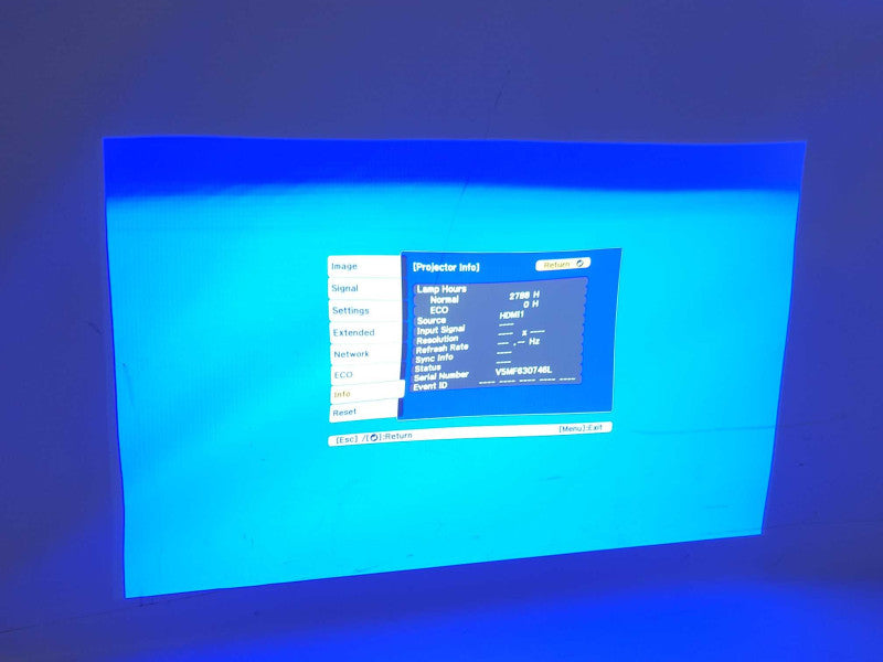 Epson PowerLite 1985WU H619A LCD Projector (2788 Hours), READ _