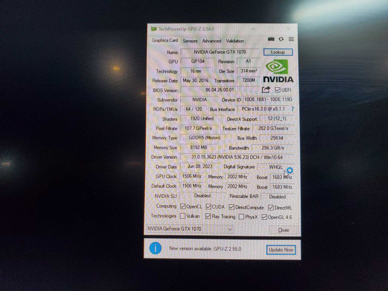 Nvidia GTX 1070 8GB GPU @