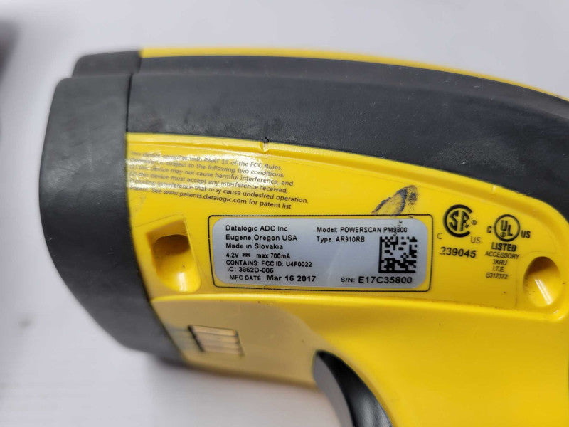 DATALOGIC POWERSCAN PM9300-AR910RB w/ BC9030-BT Base Charger, READ _