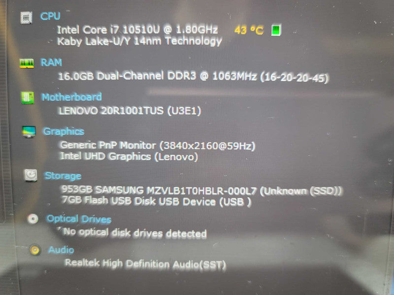 Lenovo ThinkPad X1 Carbon i7-10510U @ 1.80GHz, 16GB DDR3, 1TB m.2  Î²