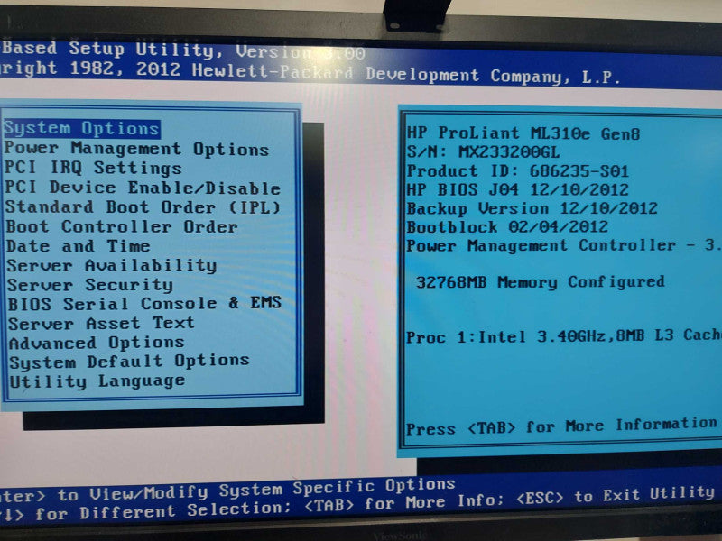 HP ML310e Gen8 Xeon E3-1240 V2 @ 3.40ghz / 32gb ram / read #
