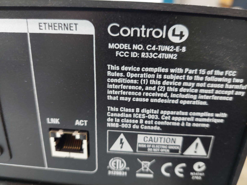 Control 4 MultiTuner Model: C4-Tun2-E-B