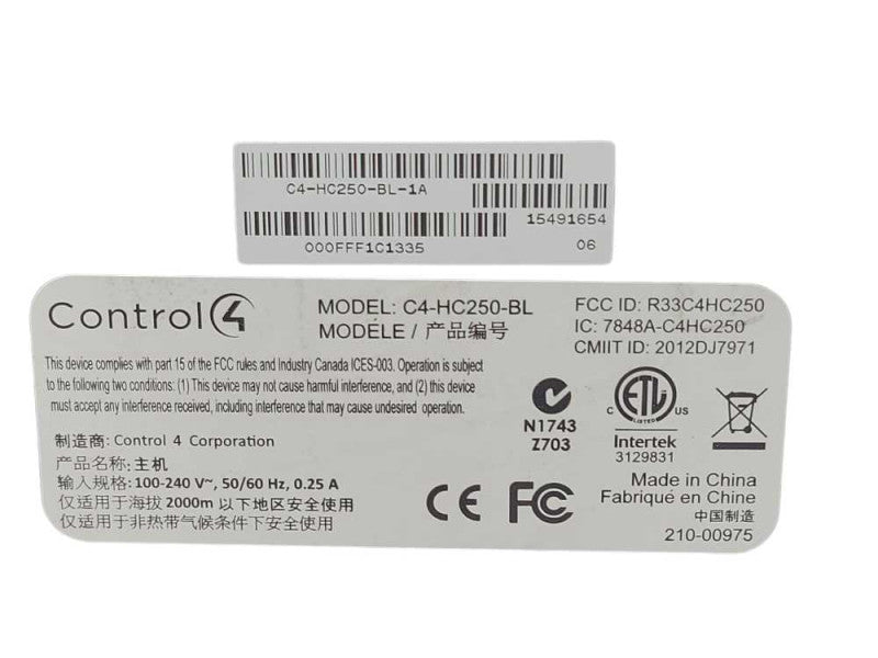 Control4 Control 4 C4-HC250-BL-1A Home Controller _
