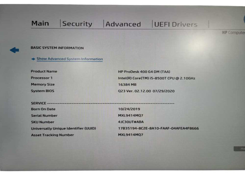 HP ProDesk 400 G4 SFF i5-8500 @ 3.00GHz 16GB DDR4 256GB M.2 SSD !