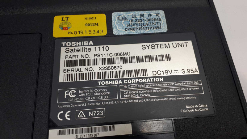 Toshiba Satellite 1110 Vintage Laptop &