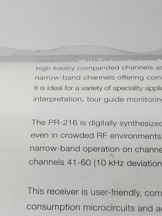 Comtek PR-216 Frequency Synthesized IFB Beltpack Personal Receiver