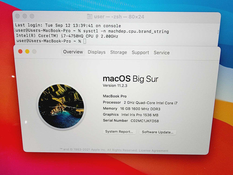 Apple Macbook Pro Retina 2014 15\\" Core i7-4750HQ @ 2.0GHz 16GB DDR3 250GB SSD [Read] (