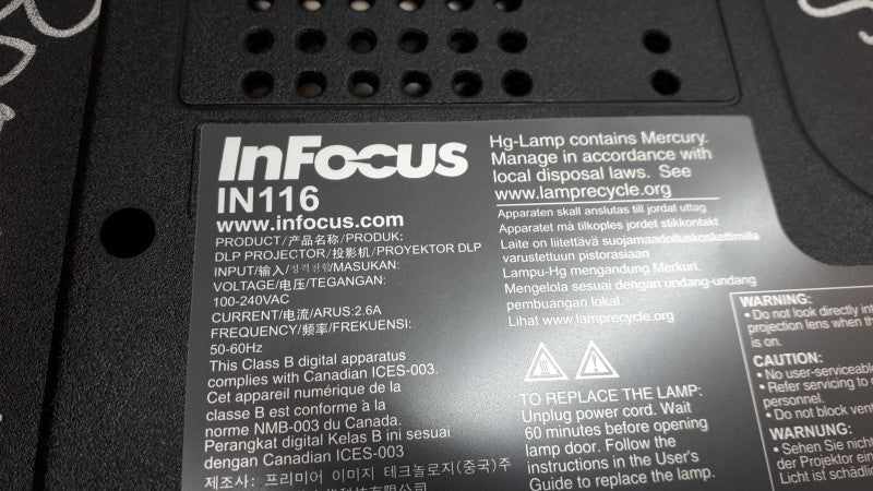 InFocus IN116 DLP Projector 2700 ANSI WXGA Portable 4K 3D HD HDMI 1080 &
