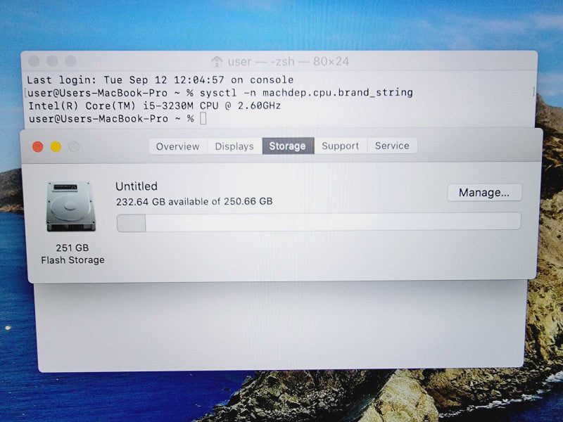 Apple Macbook Pro Retina 2013 Core i5-3230M @ 2.6GHz 8GB DDR3 250GB SSD (