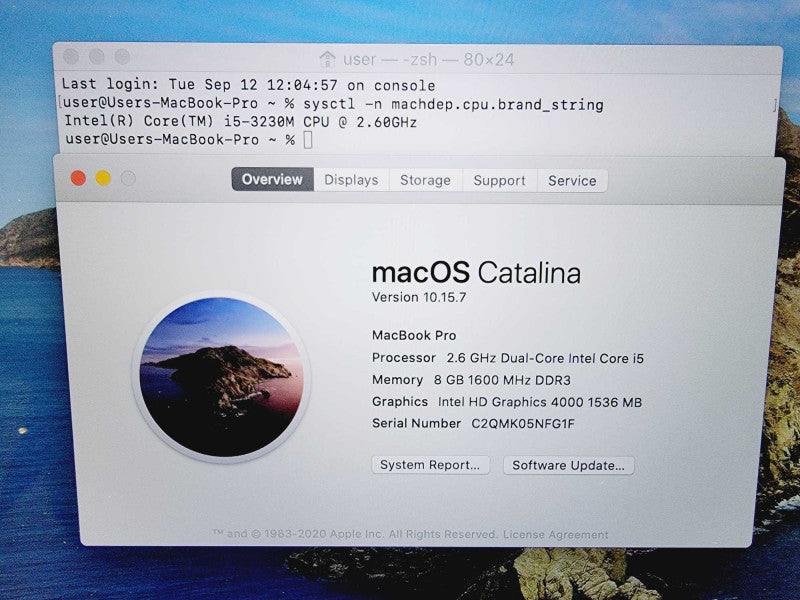 Apple Macbook Pro Retina 2013 Core i5-3230M @ 2.6GHz 8GB DDR3 250GB SSD (
