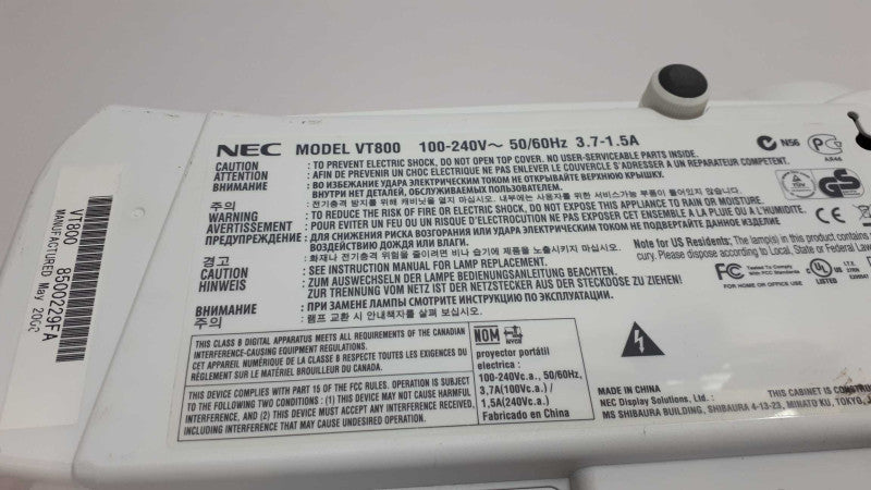 NEC VT800 3LCD Projector 1080p HDMI &