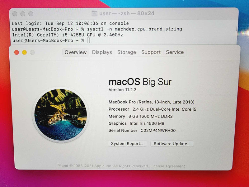 Apple Macbook Pro Retina 2013 13\\" Core i5-4258U @ 2.4GHz 8GB DDR3 500GB SSD [Read] (