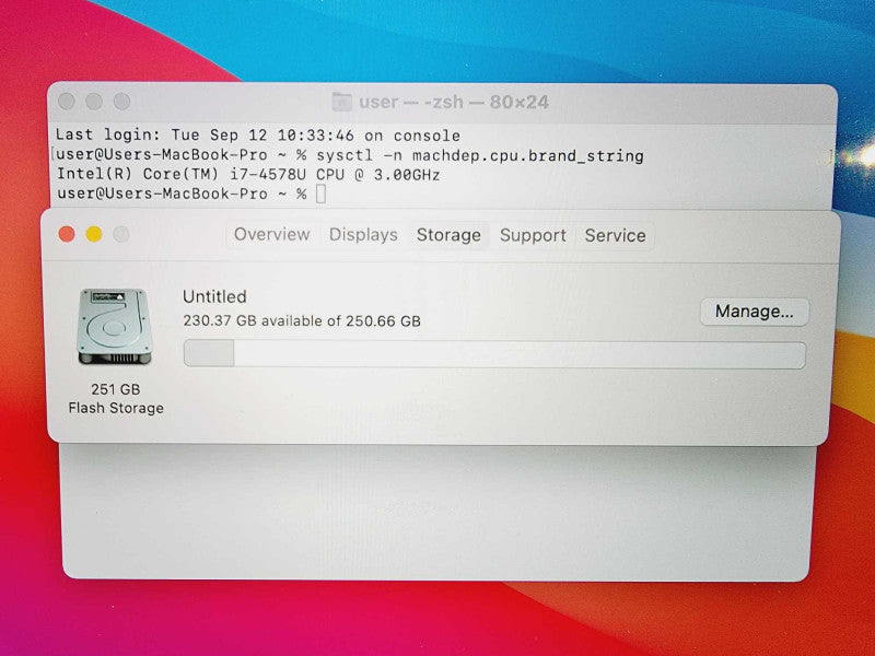 Apple Macbook Pro Retina 2014 13\\" Core i7-4578U @ 3.0GHz 8GB DDR3 250GB SSD [Read] (
