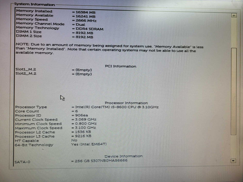 Dell OptiPlex 7060 USFF i5-8600 16GB DDR4 256GB NVme  $