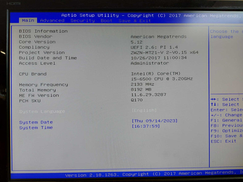Viewsonic Slot In PC VPC14-WP i5-6500 @ 3.20ghz / 8gb ram / READ #