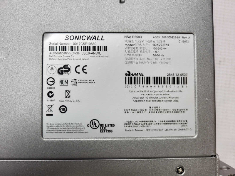 Sonicwall NSA E550 Model 1RK22-073 Network Security Appliance Q$