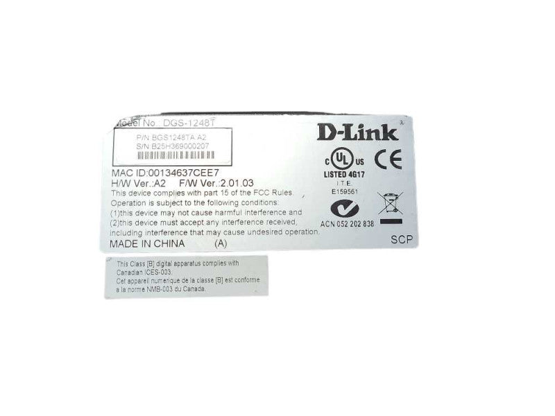 D-Link DGS-1248T Web Smart 48-Port 10/100/1000 + 4 Combo SFP Switch $
