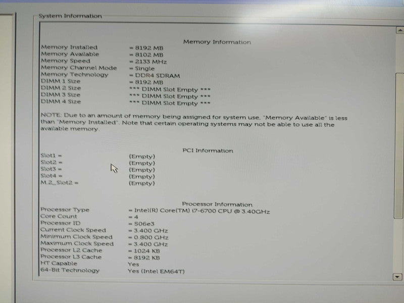 Dell precision T3620 i7-6700 @ 3.40ghz / 8gb ram / READ #