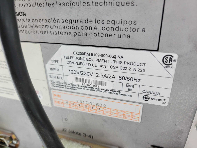 Mitel SX-200 Telephone Switch System Cabinet with Cards and Key, READ _
