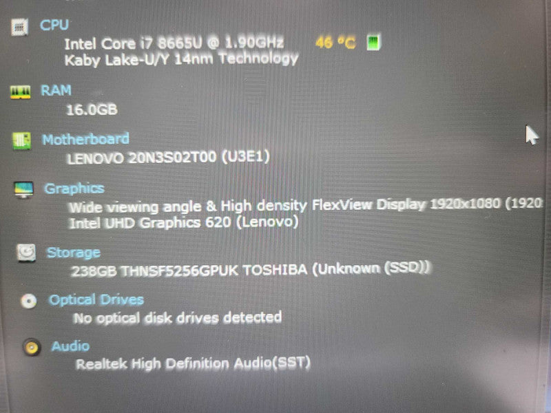 Lenovo ThinkPad T490 i7-8665U@ 1.90GHz, 16GB DDR4, 256GB m.2  QÎ²