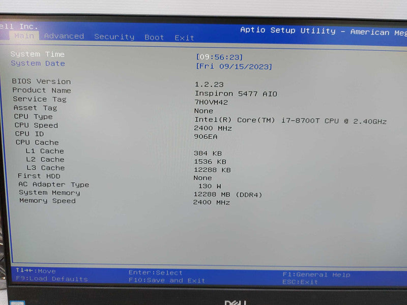 Dell Inspiron 5477 AiO i7-8700T @ 2.40ghz / 12gb ram  / READ #