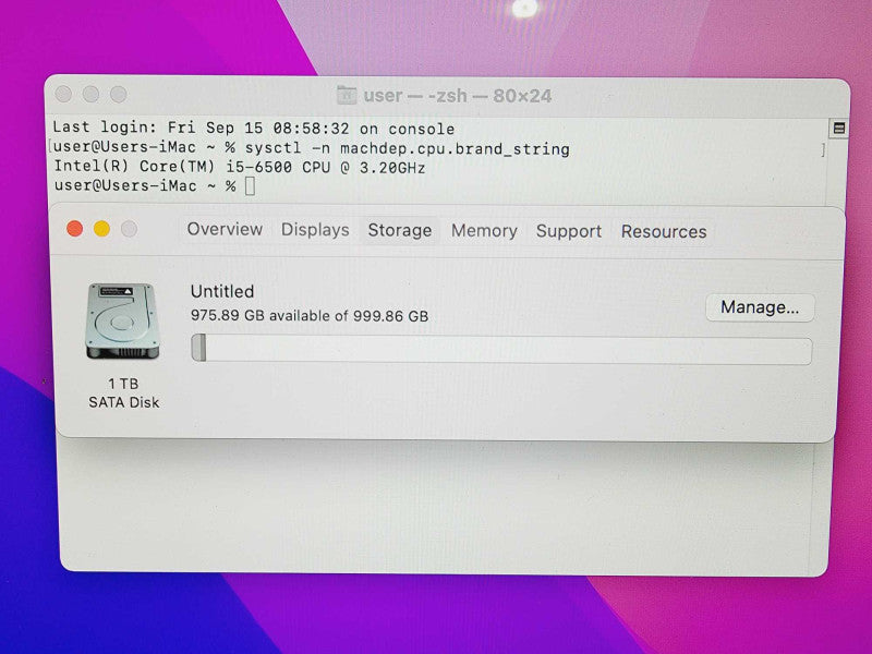 Apple iMac Retina 5K 2015 27\\" Core i5-6500 @ 3.2GHz 8GB DDR3 1TB HDD R9 M380 2GB [Read] (