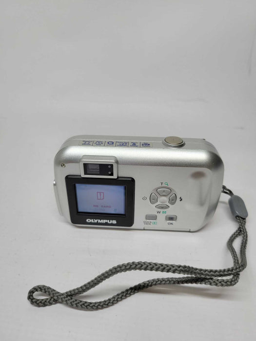 Olympus D-395 3.2MP Digital Camera Silver Tested Working