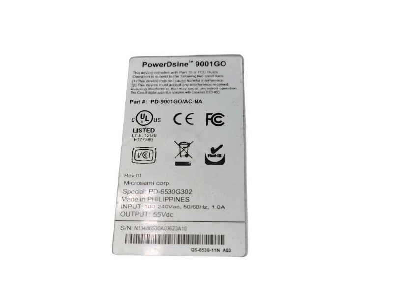 PowerDsine PD-9001GO/AC 100-240Vac 50/60Hz 55Vdc output  _