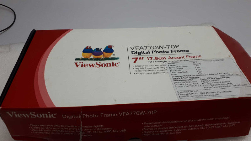 ViewSonic Digital Photo Frame vfa770w 70p &