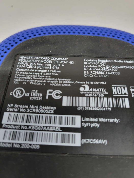 HP Stream Mini PC TPC-P041-BX +power adapter (READ)