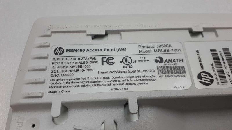 HP MSM460 Dual Radio Access Point AM J9590A MRLBB-1001 802.11N AP PoE 450Mbps &
