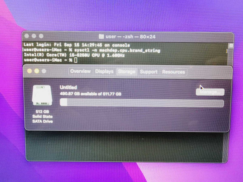 Apple iMac 2015 21.5\\" Core i5-5250U @ 1.6GHz 8GB DDR3 500GB SSD [Read] (