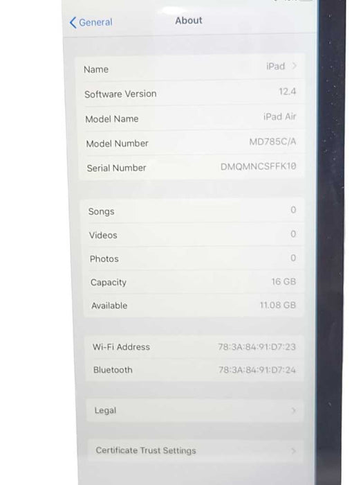 Apple iPad Air 16GB A1474 WIFI 9.7\\" Q_