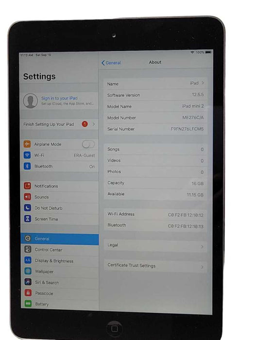 Apple iPad Mini 2 16GB Wi-Fi 7.9\\" Space Gray A1489, Read Q_