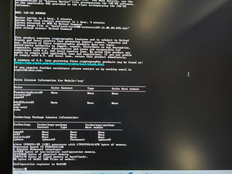 Cisco ISR4331/K9 V05 Enterprise Service Router Not Affected Q$
