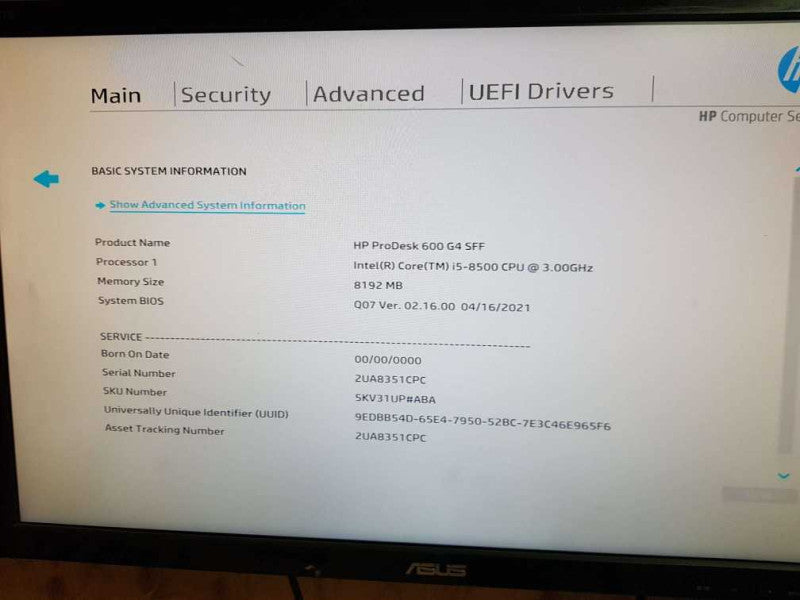 HP ProDesk 600 G4 SFF Intel Core i5 - 8500 CPU @ 3.00GHZ  8GB DDR4 RaM Q