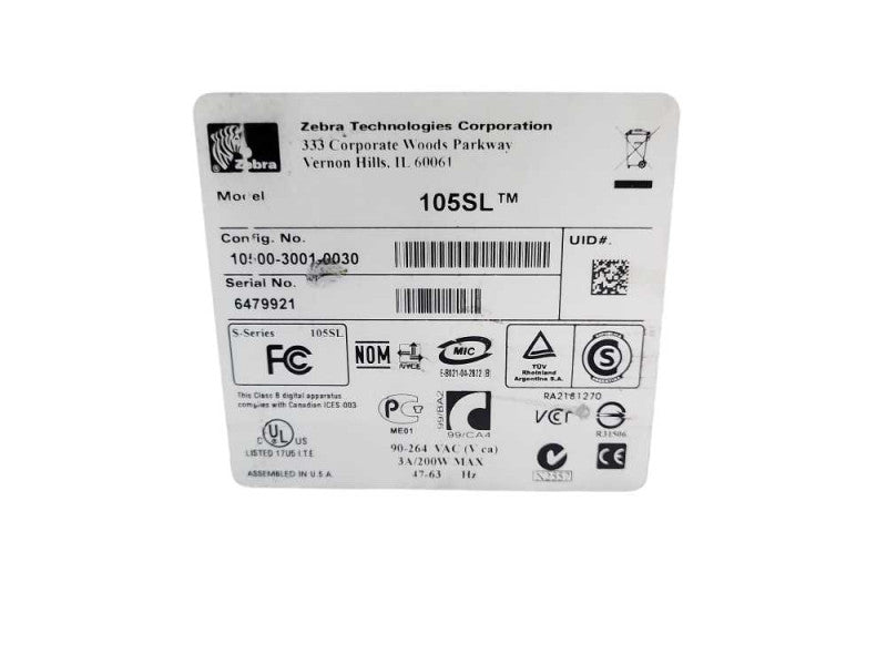 Zebra 105SL Thermal Label Printer READ Q$