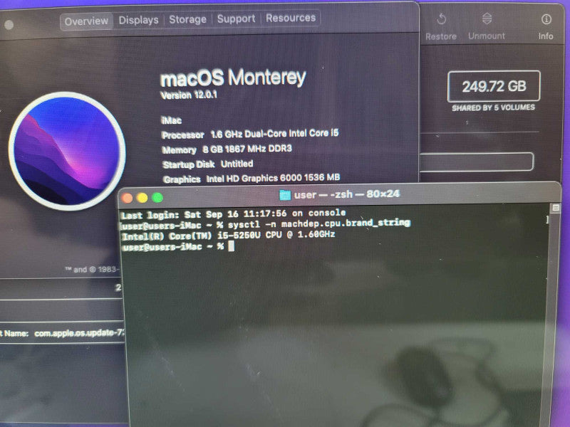 iMac AIO 2015 (A1418) i5-5250U@ 1.60GHz, 8GB DDR3, 250GB SSD ** read Î²