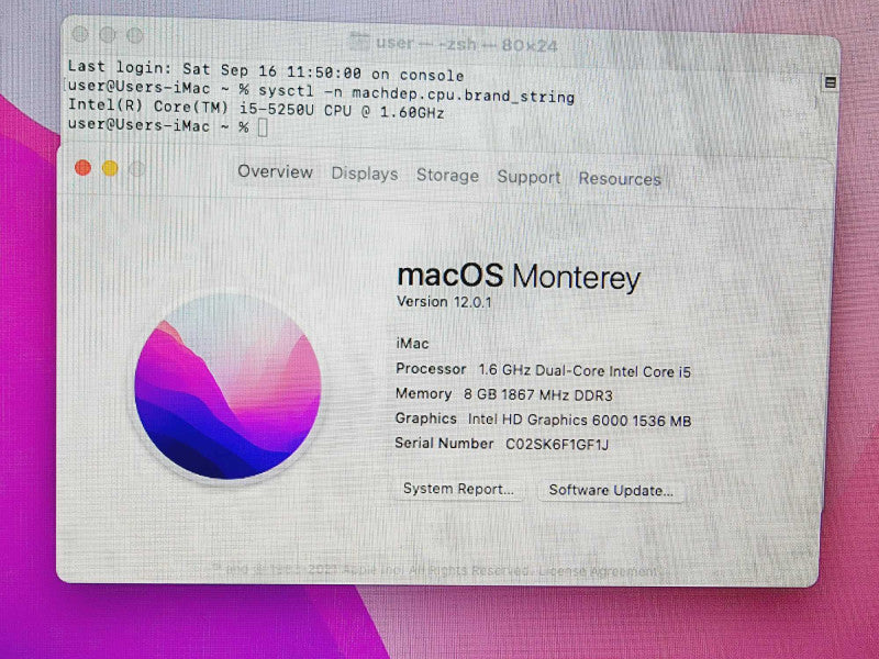 Apple iMac 2015 21.5\\" Core i5-5250U @ 1.6GHz 8GB DDR3 1TB HDD [Read] (
