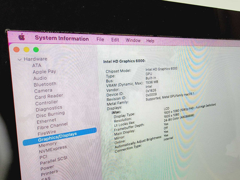 Apple iMac 2015 21.5\\" Core i5-5250U @ 1.6GHz 8GB DDR3 1TB HDD [Read] (