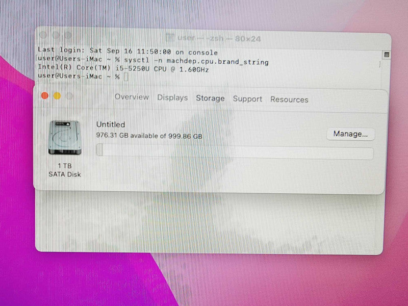 Apple iMac 2015 21.5\\" Core i5-5250U @ 1.6GHz 8GB DDR3 1TB HDD [Read] (