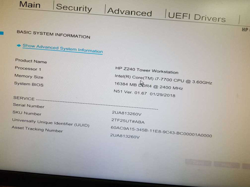 HP Z240 Tower Workstation i7- 7700 CPU @ 3.60GHz 16GB DDR4 RaM