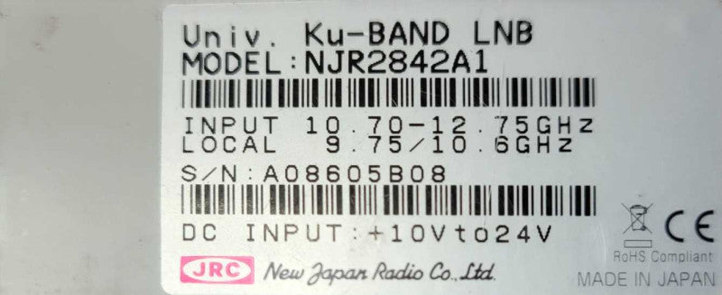 JRC Ku-BAND LNB NJR2842A1 10.70-12.75GHz 9.75/10.6GHz, READ _