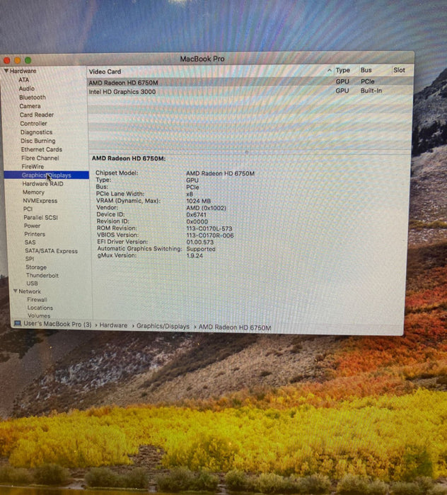 Apple MacBook Pro 17\\" Early 2011 i7-2720QM Radeon HD6750M 1GB 16GB RAM 500SSD