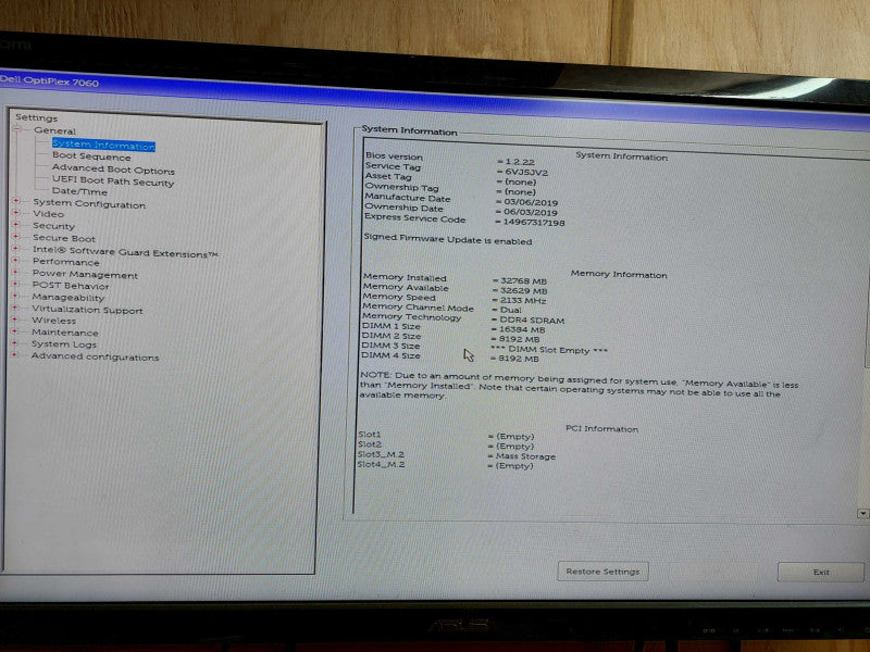 Dell OptiPlex 7060 SFF Intel Core i7 8th Gen. 32GB RAM 512GB m.2 nvme SSD