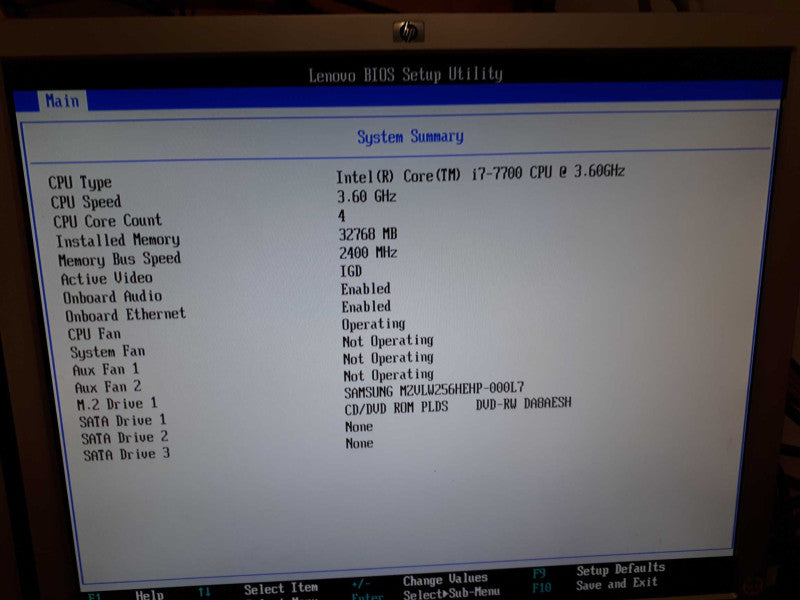 Lenovo i7-7700 @3.6GHZ 32GB RAM 500GB M.2 Desktop