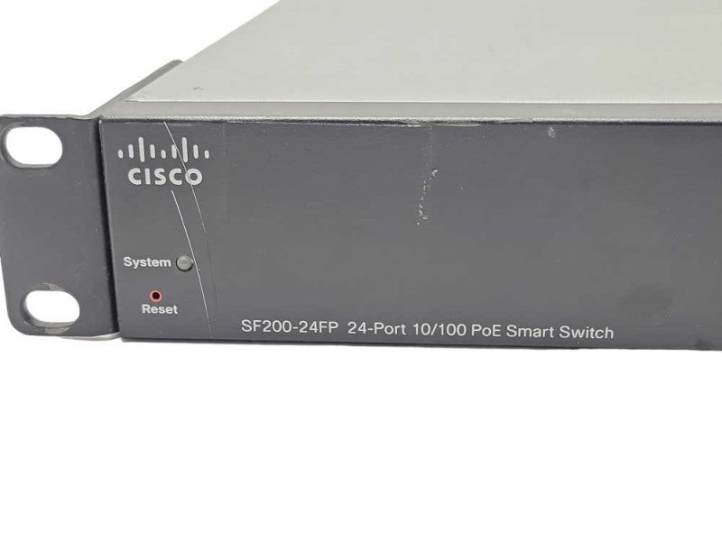 Cisco SF200-24FP 24x 10/100M PoE RJ45 2x SFP Smart Switch w RackMount Ears _
